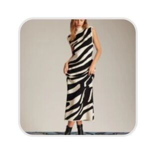 The Black Mock Neck Tank Sweater Midi Dress